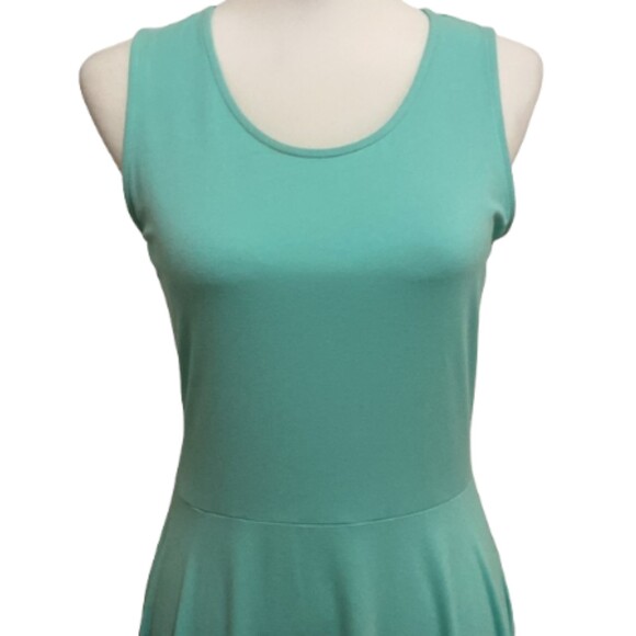 Charming Charlie Mini Dress Womens Small Fit Flare Aqua Stretch Knit Spring - Picture 2 of 11